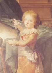 Marie-Antoinette und ihre Kinder, Detail von Louis-Joseph-Xavier (1781-89) (Detail)